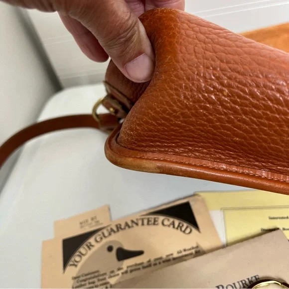 Dooney and Bourke vintage top handle shoulder carrier crossbody British tan bag - Picture 13 of 17